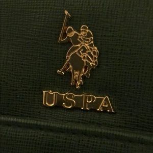 USPA green purse with attached coin purse